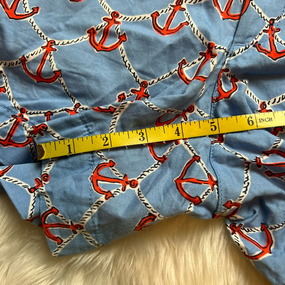 Lilly Pulitzer Womens Callahan Hot Pants Blue Red Anchor Pockets 100% Cotton 4 - Picture 4 of 8